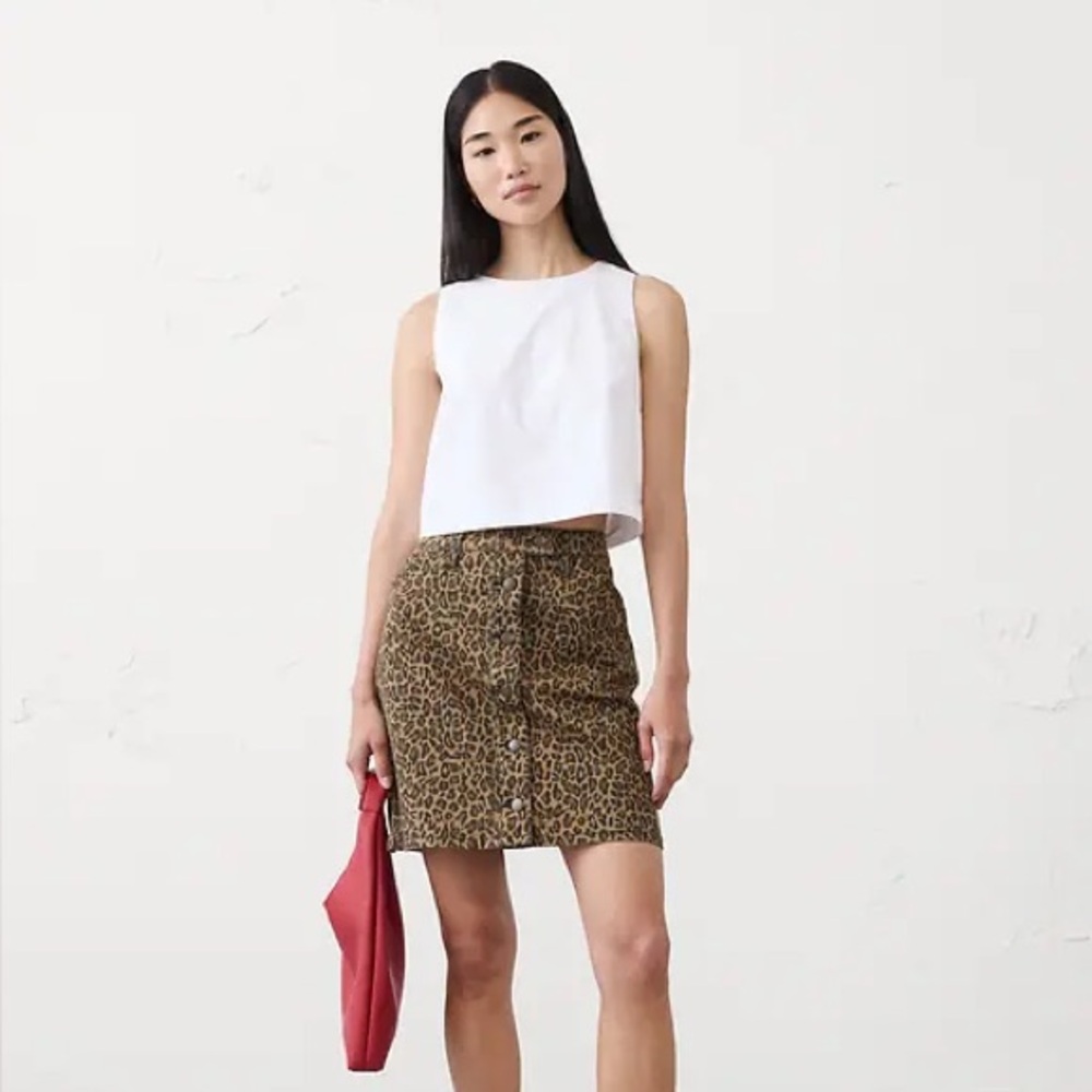 Banana Republic DENIM UTILITY MINI SKIRT cheetah print